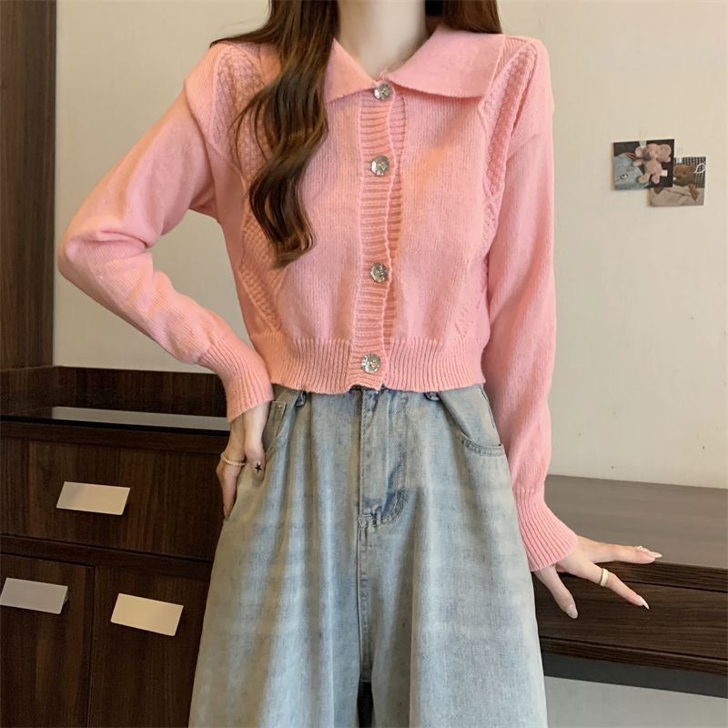 A00194 Florentina Lapel Long Sleeve Top