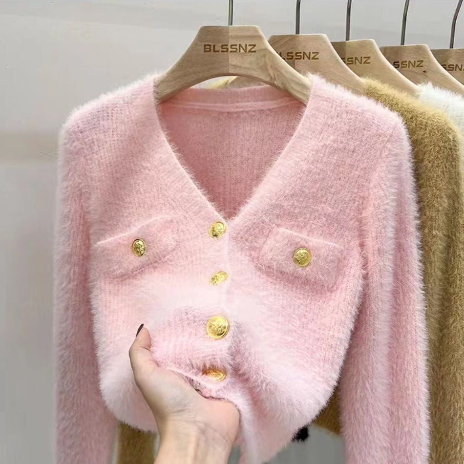 A00130 Delfina Chanel Fluffy Long Sleeve Top