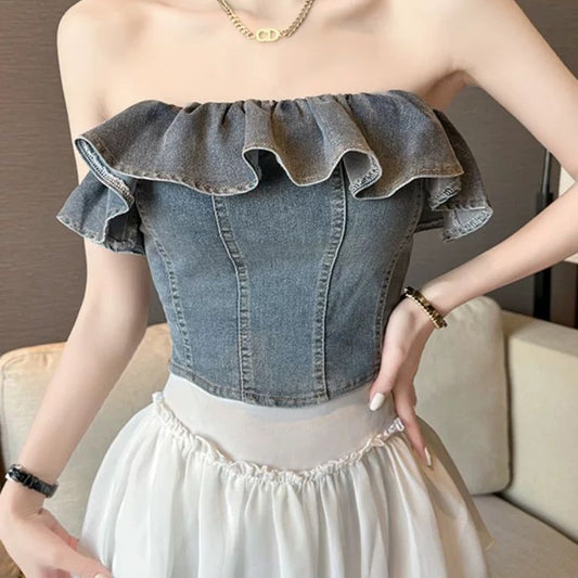 A00095 Jeans Tube Top