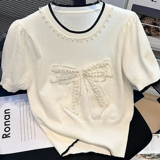 A00159 Ribbon Lace Top