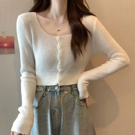 A00186 White Cardigan Top